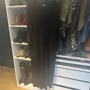 James Perse Black Hooded Maxi Dress